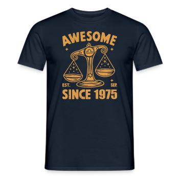 Génial depuis 1975 Anniversaire de la Balance - T-shirt homme - marine - Devant - AI Model Male 178 light (178cm)
