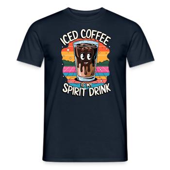 Le café glacé est ma boisson spiritueuse rétro - T-shirt homme - marine - Devant - AI Model Male 178 light (178cm)