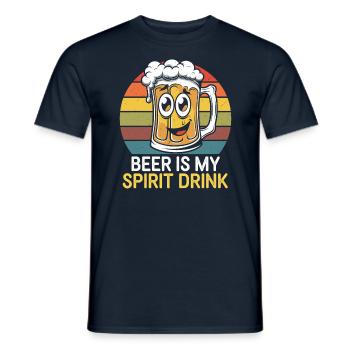 Bier Ist Mein Spirit Drink Retro Stil - Männer T-Shirt - Navy - Vorne - AI Model Male 178 light (178cm)