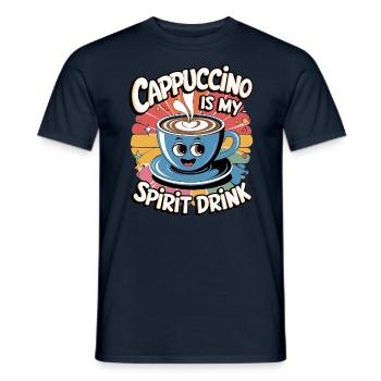 Cappuccino Is My Spirit Drink Retro - Männer T-Shirt - Navy - Vorne - AI Model Male 178 light (178cm)