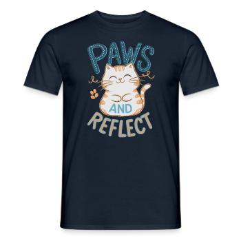 Paws and Reflection Yoga Meditation Cat - Men's T-Shirt - navy - Front - AI Model Male 178 light (178cm)