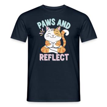 Pattes Et Réfléchir Chat Yoga Méditation - T-shirt homme - marine - Devant - AI Model Male 178 light (178cm)