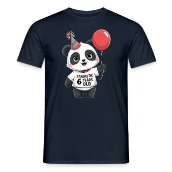 6ème anniversaire Panda Ours Panda Table 6 ans - T-shirt homme - marine - Devant - AI Model Male 178 light (178cm)