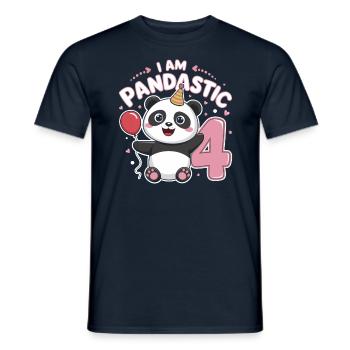 Je suis Pandastic 4e anniversaire Panda - T-shirt homme - marine - Devant - AI Model Male 178 light (178cm)