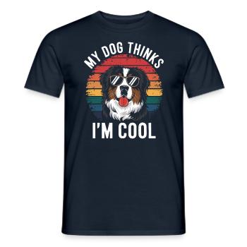 Bouvier bernois Mon chien pense que je suis cool - T-shirt homme - marine - Devant - AI Model Male 178 light (178cm)
