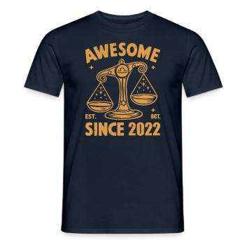 Waage Sternzeichen Geburtstag Oktober 2022 Awesome - Männer T-Shirt - Navy - Vorne - AI Model Male 178 light (178cm)