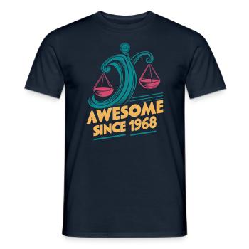 Balance Zodiaque Anniversaire Génial Depuis 1968 - T-shirt homme - marine - Devant - AI Model Male 178 light (178cm)