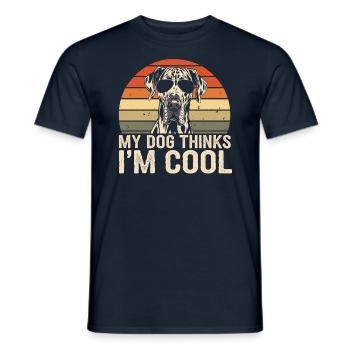 Deutsche Dogge Mein Hund Denkt Das Ich Cool Bin - Männer T-Shirt - Navy - Vorne - AI Model Male 178 light (178cm)