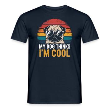 Carlin mon chien pense que je suis cool - T-shirt homme - marine - Devant - AI Model Male 178 light (178cm)