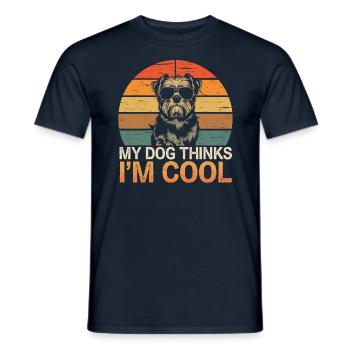 Shi shitzu mon chien pense que je suis cool - T-shirt homme - marine - Devant - AI Model Male 178 light (178cm)