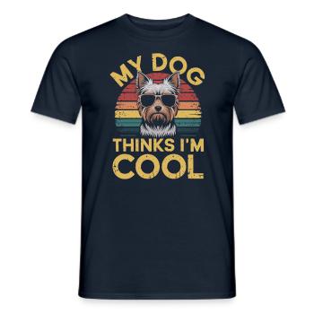 Yorkshire Terrier Yorkie Propriétaire de chien Cool - T-shirt homme - marine - Devant - AI Model Male 178 light (178cm)