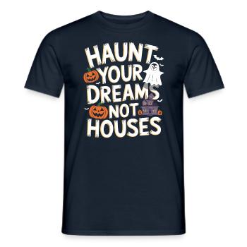 Penguin Halloween: Haunting Your Dreams Not Houses - Men's T-Shirt - navy - Front - AI Model Male 178 light (178cm)