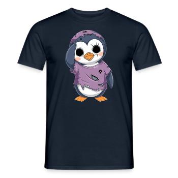 Pingouin Zombie Halloween Effrayant Mignon - T-shirt homme - marine - Devant - AI Model Male 178 light (178cm)