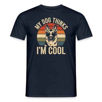 Berger allemand Mon chien pense que je suis cool - T-shirt homme - marine - Devant - AI Model Male 178 light (178cm)