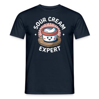 Sauce Lover Sour Cream Expert Kawaii Sour Cream - Männer T-Shirt - Navy - Vorne - AI Model Male 178 light (178cm)