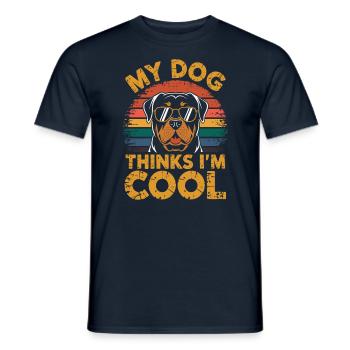 Rottweiler My dog thinks I'm cool - Men's T-Shirt - navy - Front - AI Model Male 178 light (178cm)