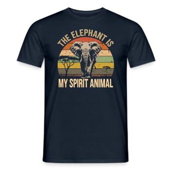 Der Elefant Ist Mein Geisttier - Männer T-Shirt - Navy - Vorne - AI Model Male 178 light (178cm)