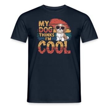 Shi shitzu mon chien pense que je suis cool - T-shirt homme - marine - Devant - AI Model Male 178 light (178cm)