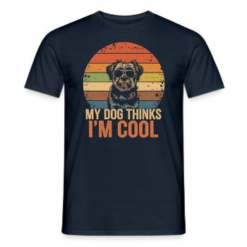 Shi shitzu mon chien pense que je suis cool - T-shirt homme - marine - Devant - AI Model Male 178 light (178cm)