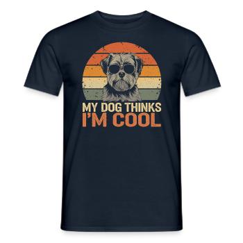 Shi shitzu mon chien pense que je suis cool - T-shirt homme - marine - Devant - AI Model Male 178 light (178cm)