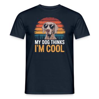 Weimaraner Mein Hund Denkt Das Ich Cool Bin - Männer T-Shirt - Navy - Vorne - AI Model Male 178 light (178cm)