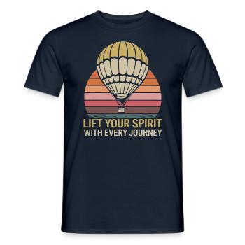 Heißluftballon Inspiration Zitat: Erhebe Deinen - Männer T-Shirt - Navy - Vorne - AI Model Male 178 light (178cm)
