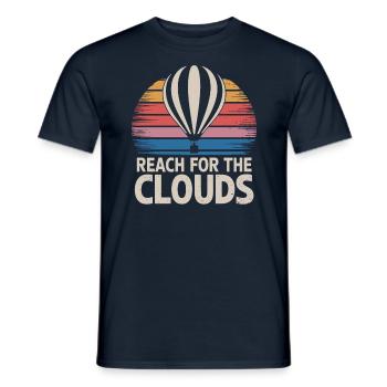Citation d’inspiration de ballon chaud - Reach For The - T-shirt homme - marine - Devant - AI Model Male 178 light (178cm)