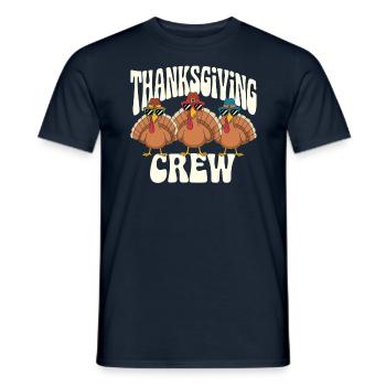 Thanksgiving crew turkeys with sunglasses and - Men's T-Shirt - navy - Front - AI Model Male 178 light (178cm)