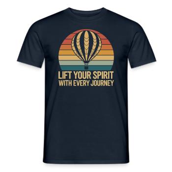 Heißluftballon Erhebe Deinen Geist Mit Jeder Reise - Männer T-Shirt - Navy - Vorne - AI Model Male 178 light (178cm)