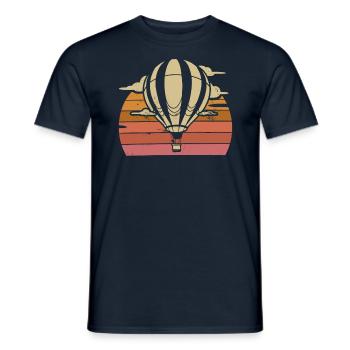 Heißluftballon Retro Sonnenuntergang Freiheit - Männer T-Shirt - Navy - Vorne - AI Model Male 178 light (178cm)