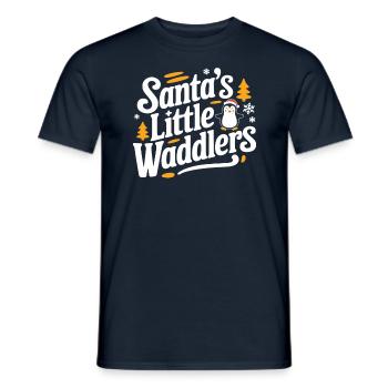 Santast Kleine Watscheler Pinguin Weihnachten - Männer T-Shirt - Navy - Vorne - AI Model Male 178 light (178cm)