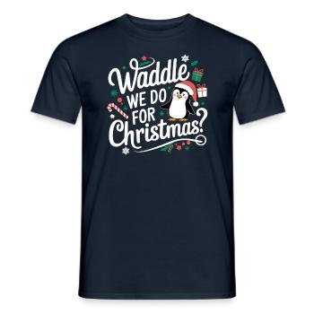 Waddle We Do For Christmas Pingouin Noël - T-shirt homme - marine - Devant - AI Model Male 178 light (178cm)