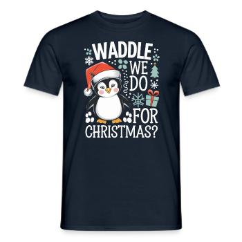 Le dandinement de Noël des pingouins que nous faisons pour Noël ? - T-shirt homme - marine - Devant - AI Model Male 178 light (178cm)