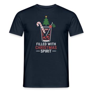 Gefüllt Mit Weihnachtlicher Stimmung Getränk - Männer T-Shirt - Navy - Vorne - AI Model Male 178 light (178cm)