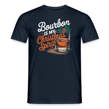 Bourbon Ist Mein Weihnachtsgeist Design - Männer T-Shirt - Navy - Vorne - AI Model Male 178 light (178cm)