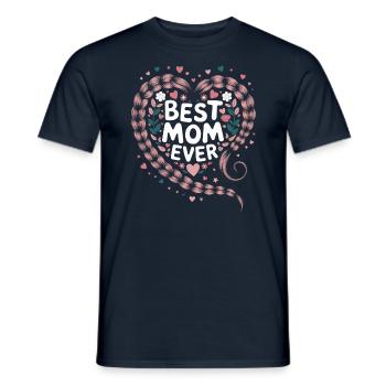 Beste Mama Best Mom Ever Floral Zopf Herz - Männer T-Shirt - Navy - Vorne - AI Model Male 178 light (178cm)