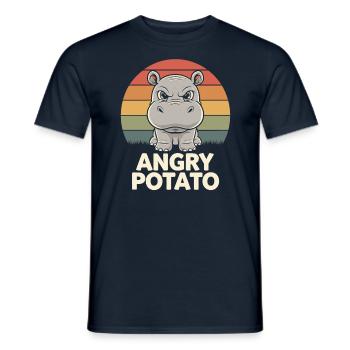 Moo Deng Funny Hippopotamus Angry Potato - Men's T-Shirt - navy - Front - AI Model Male 178 light (178cm)