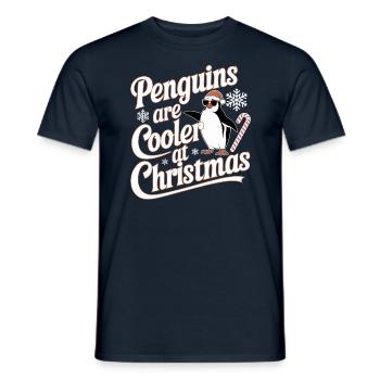 Pinguine Sind Cooler Zu Weihnachten - Männer T-Shirt - Navy - Vorne - AI Model Male 178 light (178cm)