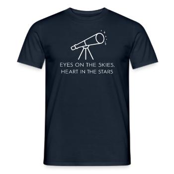 Les yeux vers le ciel, le cœur dans les étoiles - - T-shirt homme - marine - Devant - AI Model Male 178 light (178cm)