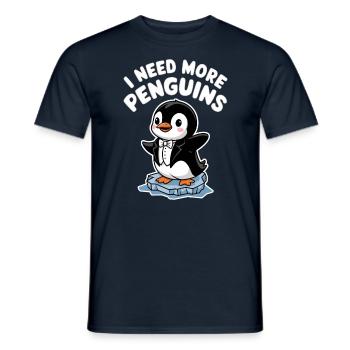 J’ai besoin de plus de pingouins drôle pingouin - T-shirt homme - marine - Devant - AI Model Male 178 light (178cm)
