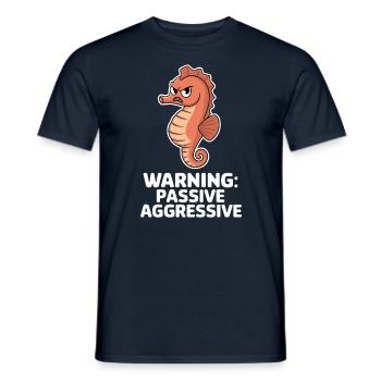 Avertissement : Hippocampe passif agressif - T-shirt homme - marine - Devant - AI Model Male 178 light (178cm)