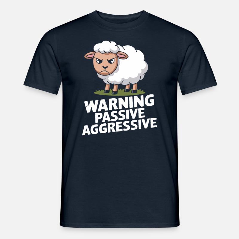 Beware Passive Aggressive Sheep - Men's T-shirt - navy