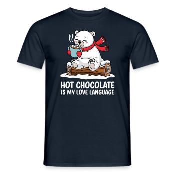 Heiße Schokolade Ist Meine Liebessprache - Männer T-Shirt - Navy - Vorne - AI Model Male 178 light (178cm)