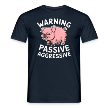 Avertissement Porc passif agressif - T-shirt homme - marine - Devant - AI Model Male 178 light (178cm)