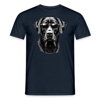 Labrador avec lunettes de soleil Art du motif animal - T-shirt homme - marine - Devant - AI Model Male 178 light (178cm)