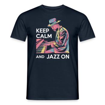 Détendez-vous et profitez de la musique jazz - T-shirt homme - marine - Devant - AI Model Male 178 light (178cm)