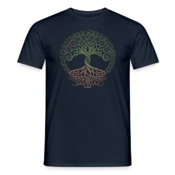 Neo Celtic Lebensbaum Symbolik - Männer T-Shirt - Navy - Vorne - AI Model Male 178 light (178cm)