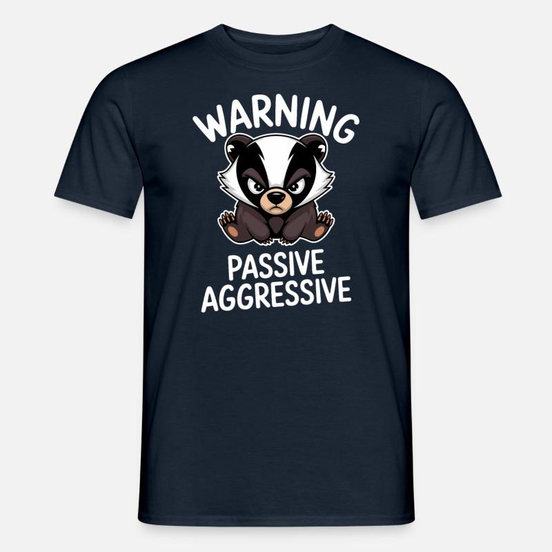 Warning Passive Aggressive Dachs - Männer T-Shirt - Navy