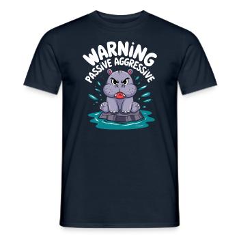 Attention aux hippopotames passifs agressifs - T-shirt homme - marine - Devant - AI Model Male 178 light (178cm)