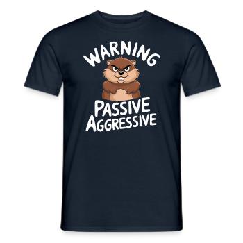 Warnung Passiv Aggressiv Lustiger Nager - Männer T-Shirt - Navy - Vorne - AI Model Male 178 light (178cm)